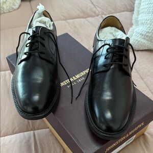 Johnston & Murphy Classic Black Leather Oxfords